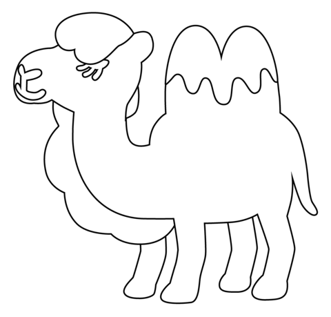 Two Hump Camel Emoji Coloring Page